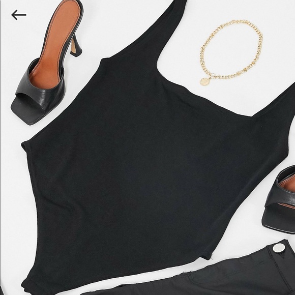 NWT ASOS Curve Flounce London Square Neck Bodysuit - Picture 2 of 10